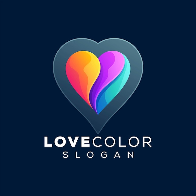 Vector Logo Illustration Love Color Gradient Colorful Style