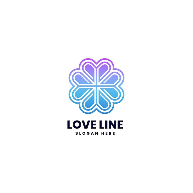 Vector logo illustration Love Line gradient colorful style