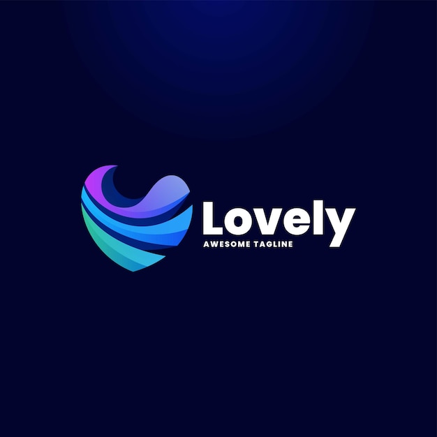 Vector Logo Illustration Lovely Gradient Colorful Style