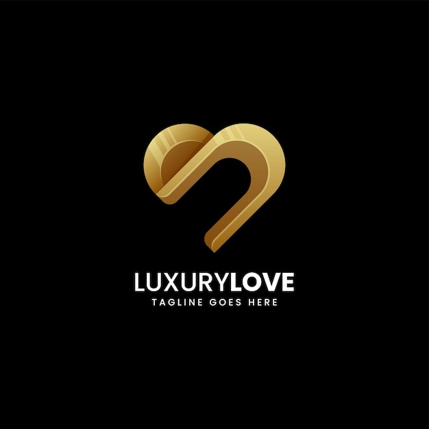 Vector Logo Illustration Luxury Love Gradient Colorful Style