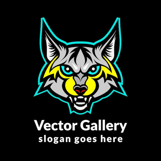 Vector logo illustration Lynx colorful style mascot