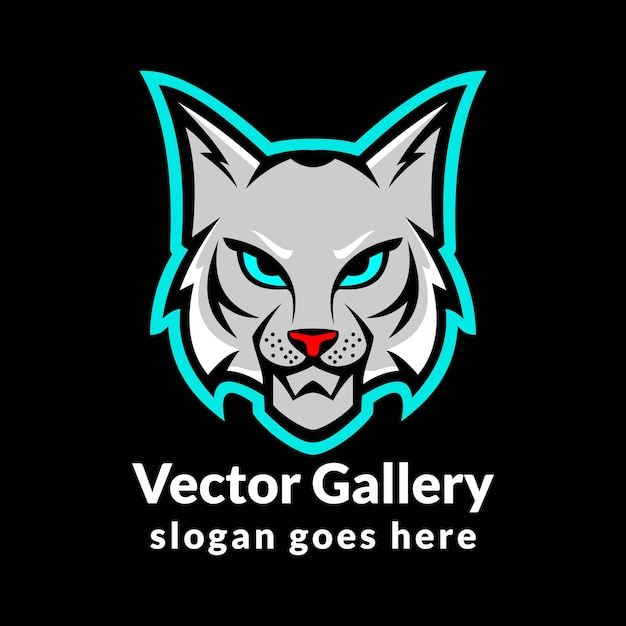 Vector logo illustration lynx colorful style