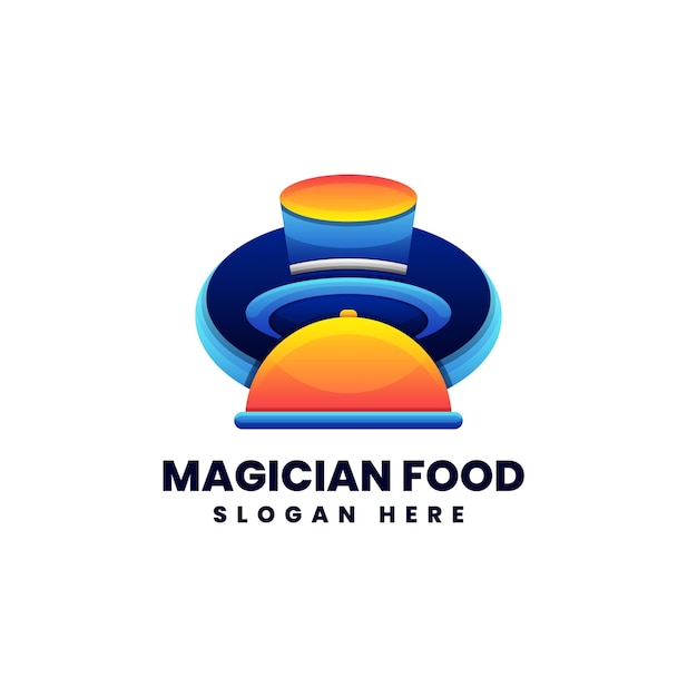 Vector logo illustration Magician Food gradient colorful style