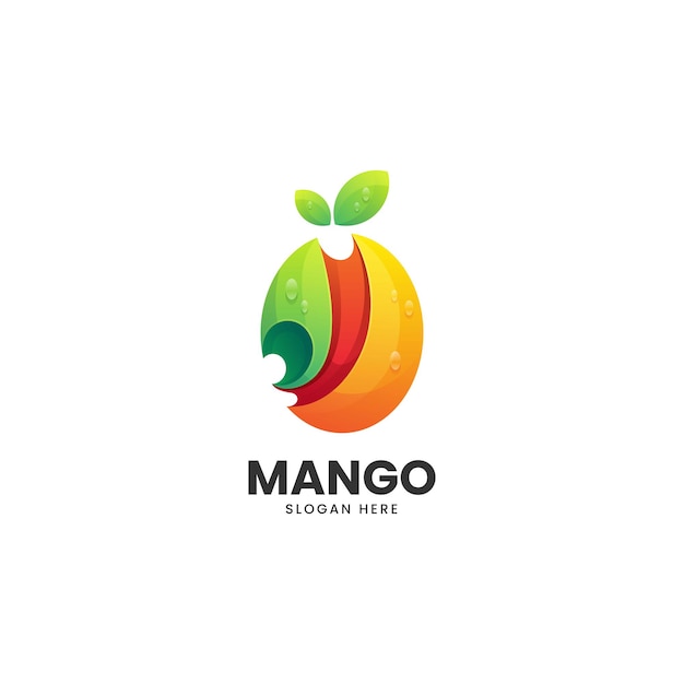 Vector Logo Illustration Mango Gradient Colorful Style