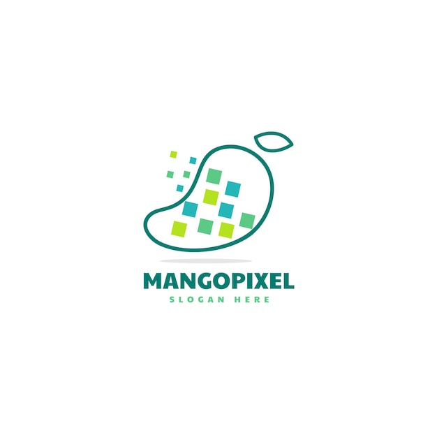 Vector Logo Illustration Mango Pixel Simple Mascot Style