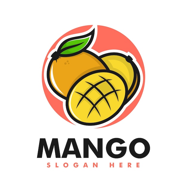 Vector Logo Illustration Mango Simple Mascot Style