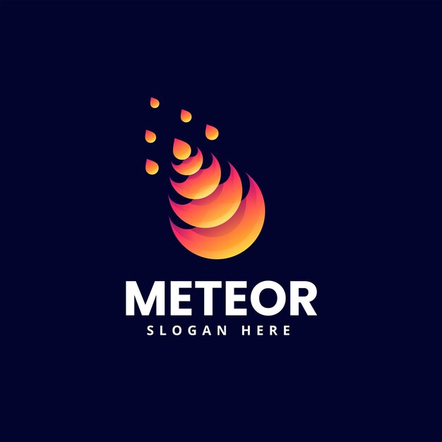 Vector Logo Illustration Meteor Gradient Colorful Style