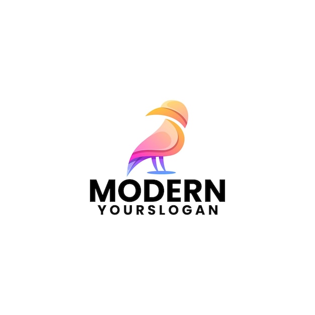 Vector logo illustration modern bird gradient colorful style