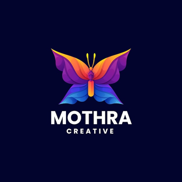 Vector Logo Illustration Month Gradient Colorful Style