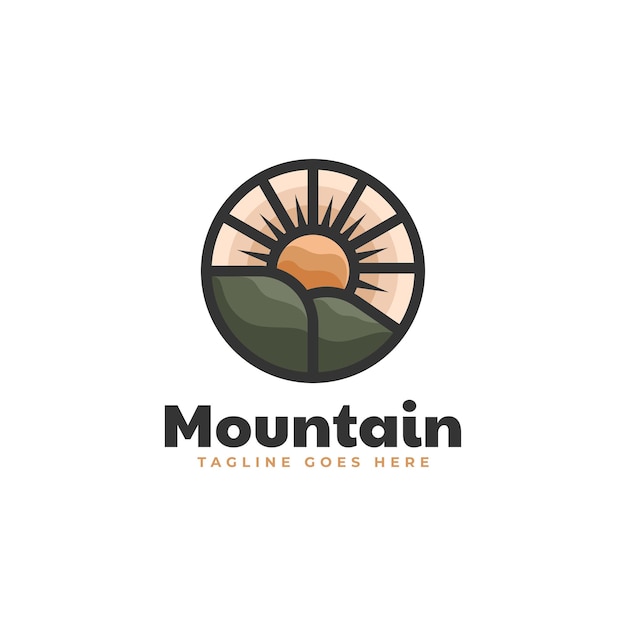 Vector Logo Illustration Mountain Simple Mascot Style