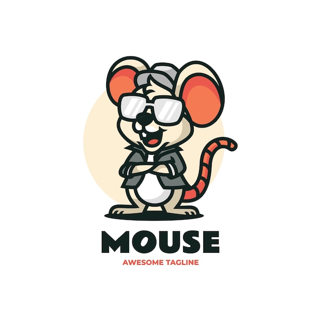 Vector vector logo illustration mouse mascot cartoon style