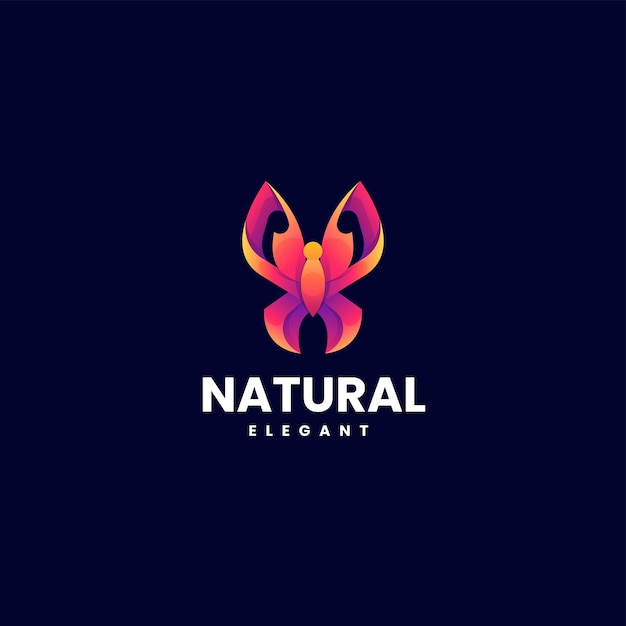 Vector Logo Illustration Natural Gradient Colorful Style