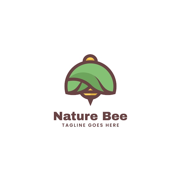 Vector Logo Illustration Nature Bee Mascot Style