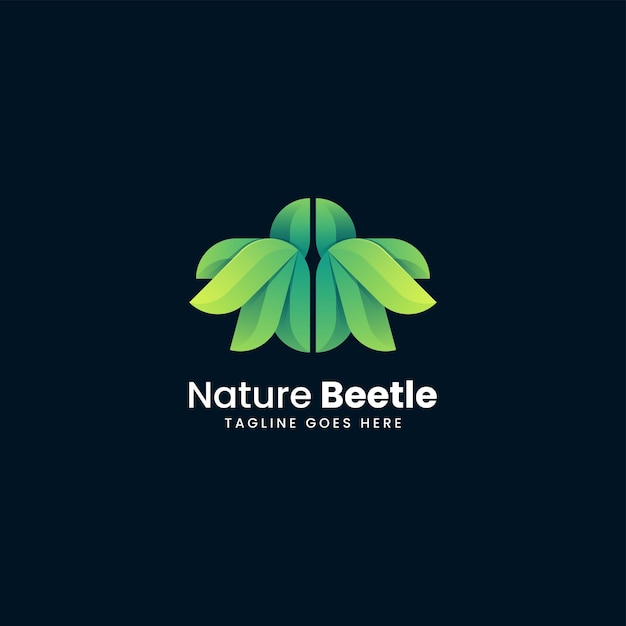 Vector Logo Illustration Nature Beetle Gradient Colorful Style