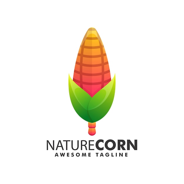 Vector Logo Illustration Nature Corn Gradient Colorful Style