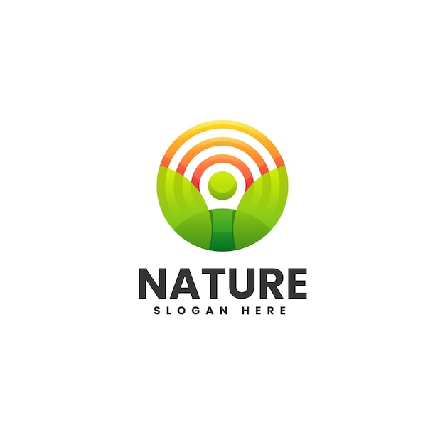 Vector Logo Illustration Nature Gradient Colorful Logo