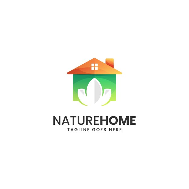 Vector Logo Illustration Nature Home Gradient Colorful Style