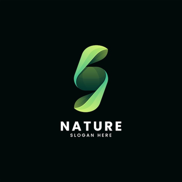 Vector Logo Illustration Nature Leaf Gradient Colorful Style