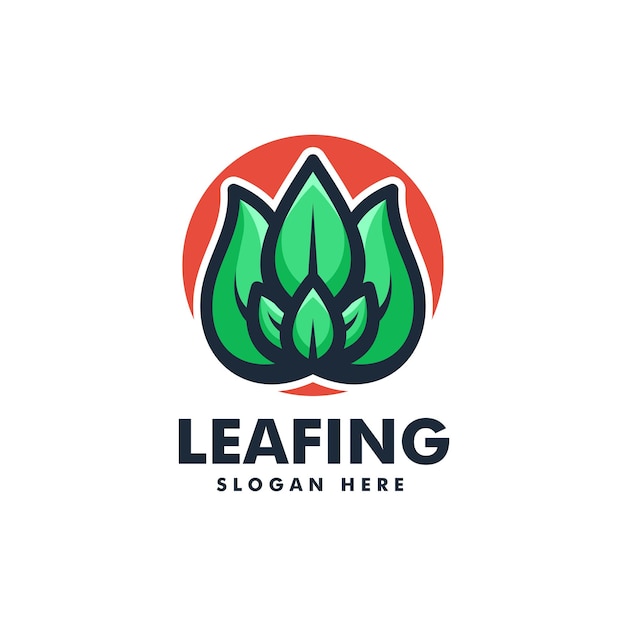 Vector Logo Illustration Nature Leaf Gradient Colorful Style