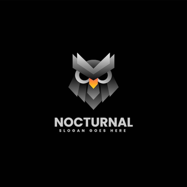 Vector Logo Illustration Nocturnal Gradient Colorful Style