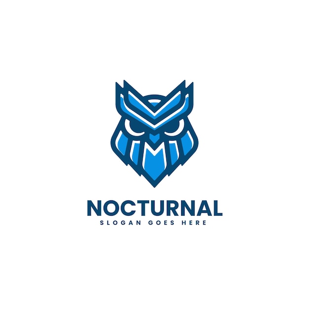 Vector Logo Illustration Nocturnal Gradient Colorful Style