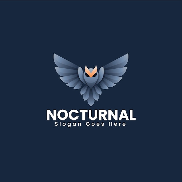 Vector Logo Illustration Nocturnal Gradient Colorful Style