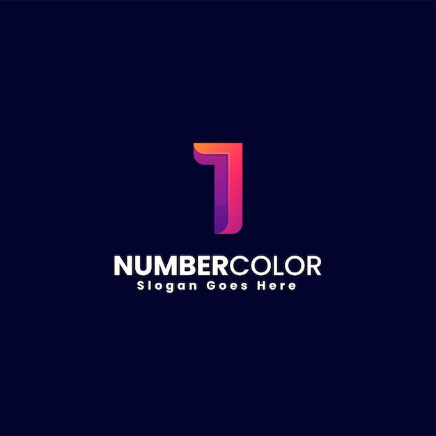 Vector Logo Illustration Number 1 Gradient Colorful Style