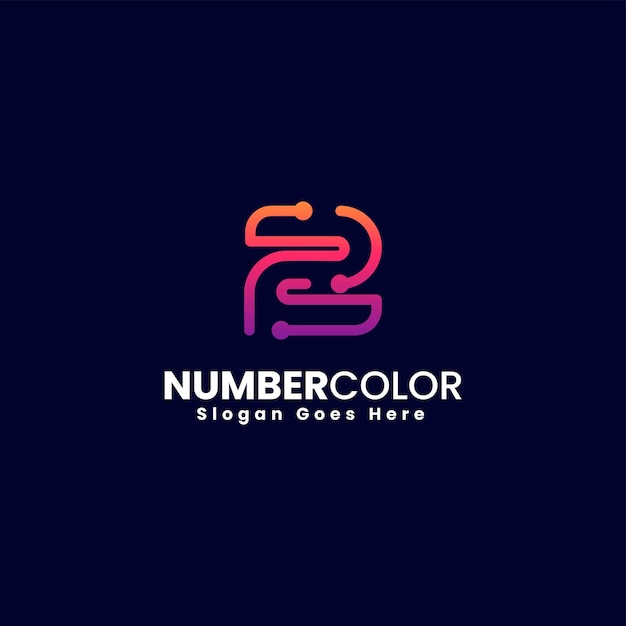 Vector Logo Illustration Number 2 Gradient Colorful Style