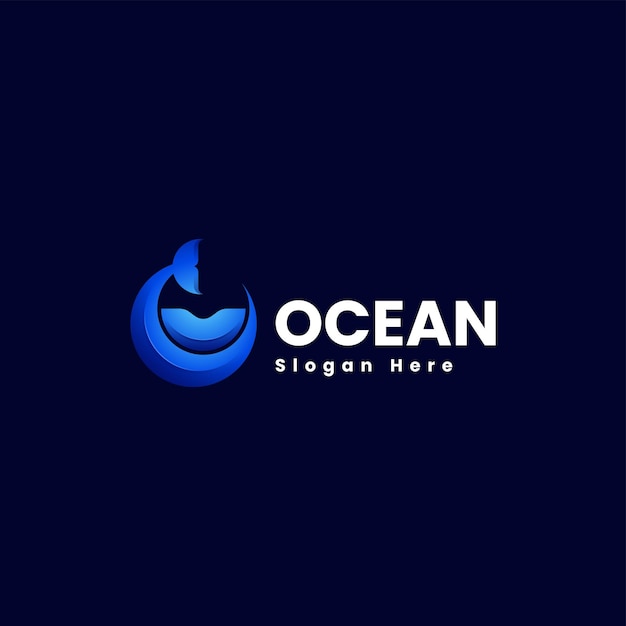 Vector Logo Illustration Ocean Gradient Colorful Style