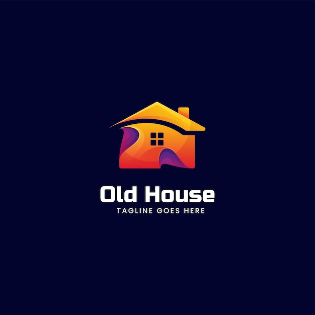 Vector Logo Illustration Old House Gradient Colorful Style