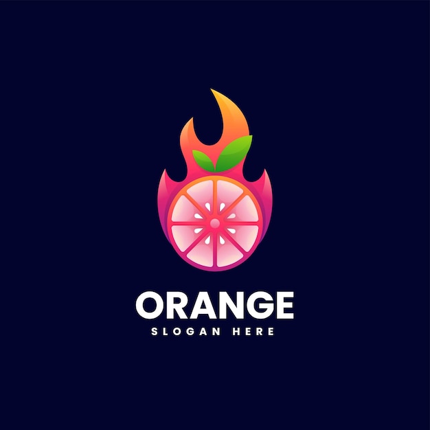 Vector Logo Illustration Orange Gradient Colorful Style