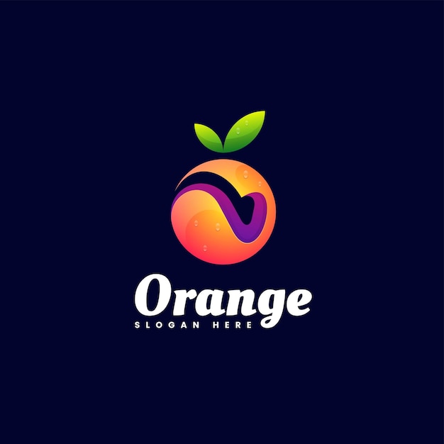 Vector Logo Illustration Orange Gradient Colorful Style