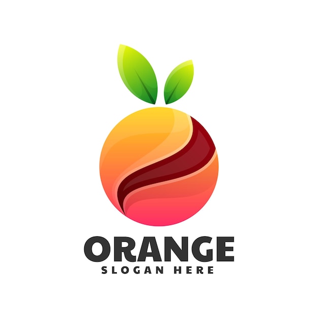 Vector Logo Illustration Orange Gradient Colorful Style