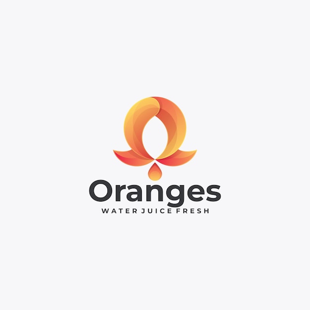 Vector Logo Illustration Orange Gradient Colorful Style