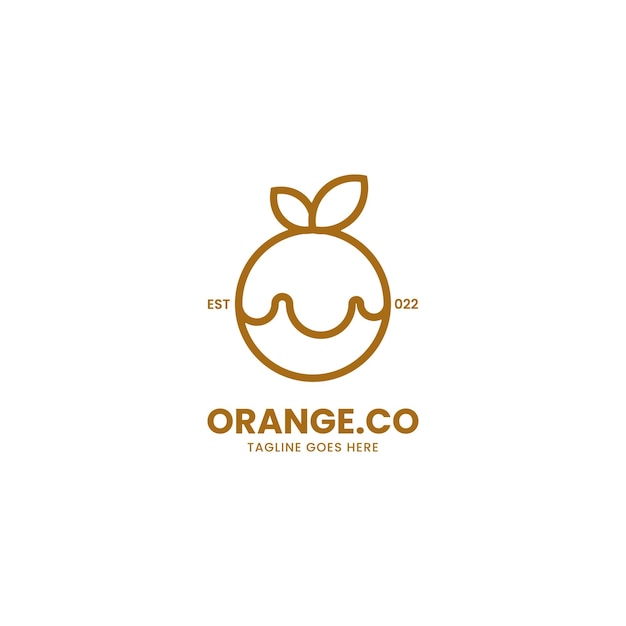 Vector Logo Illustration Orange Line Art Style