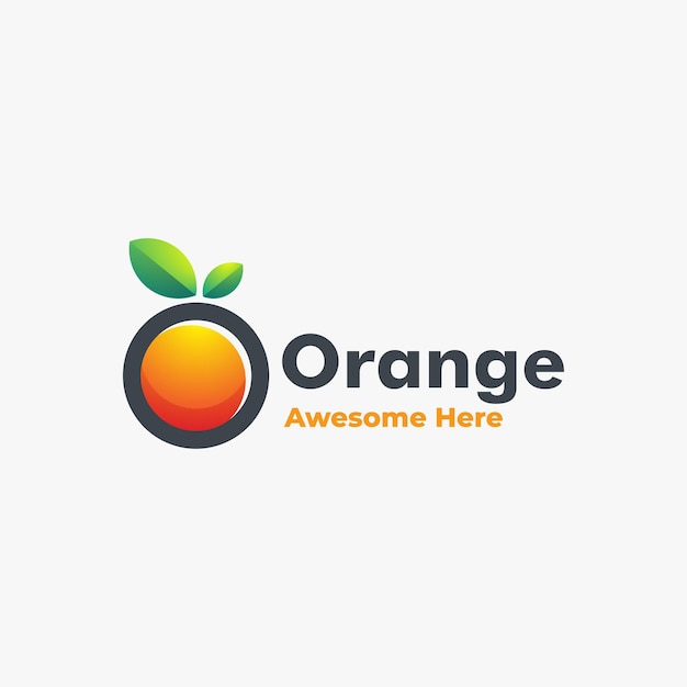 Vector Logo Illustration Orange Simple Mascot Style