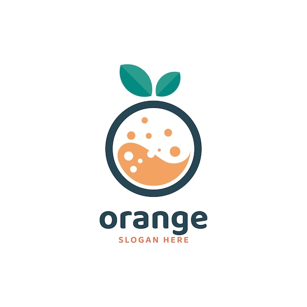 Vector Logo Illustration Orange Simple Mascot Style.