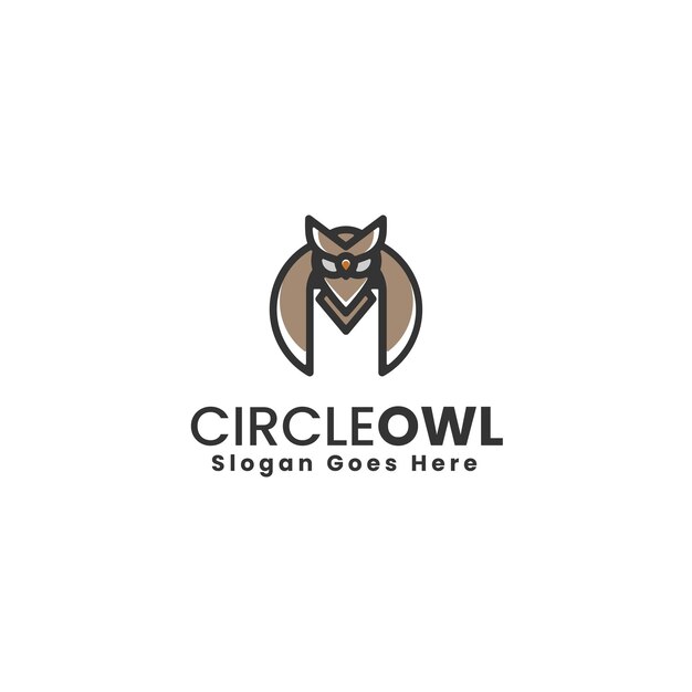 Vector Logo Illustration Owl Simple Mascot Style