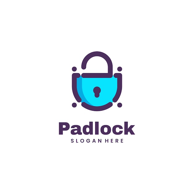 Vector Logo Illustration Padlock Simple Mascot Style