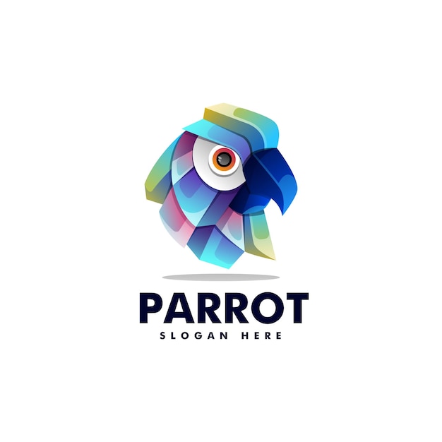 Vector logo illustration parrot gradient colorful style