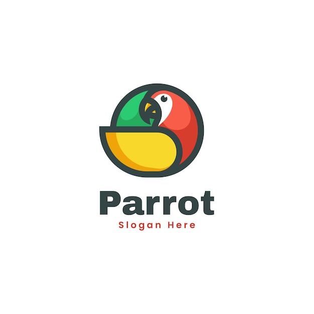 Vector Logo Illustration Parrot Simple Mascot Style