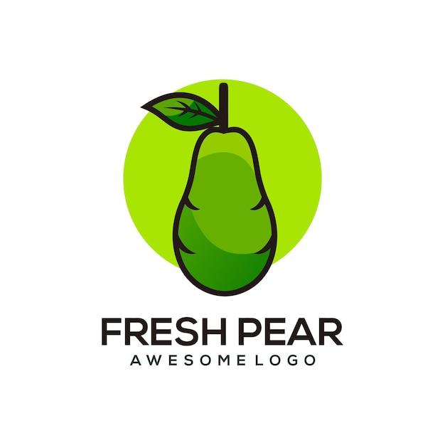 Vector logo illustration pear simple mascot style