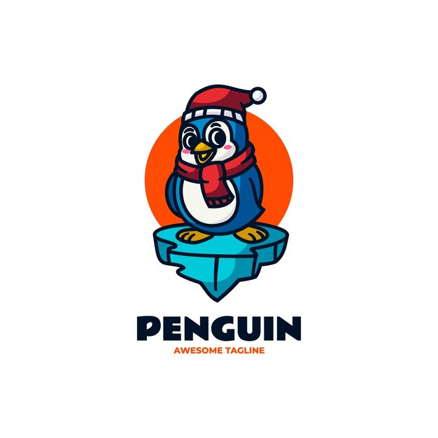 Vector vector logo illustration penguin mascot cartoon style