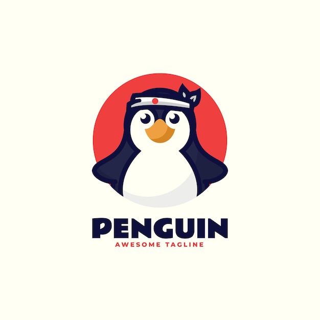 Vector vector logo illustration penguin simple mascot style