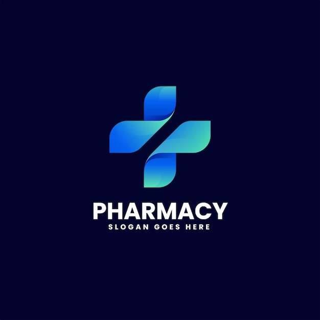 Vector Logo Illustration Pharmacy Gradient Colorful Style