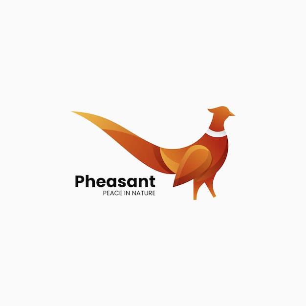 Vector Logo Illustration Pheasant Gradient Colorful Style