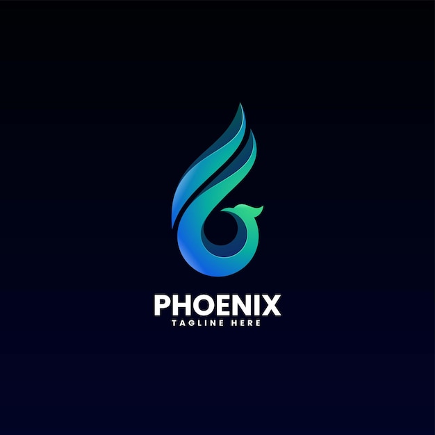 Vector Logo Illustration Phoenix Gradient Colorful Style