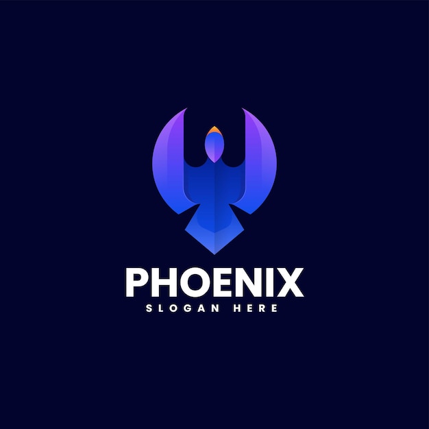 Vector Logo Illustration Phoenix Gradient Colorful Style