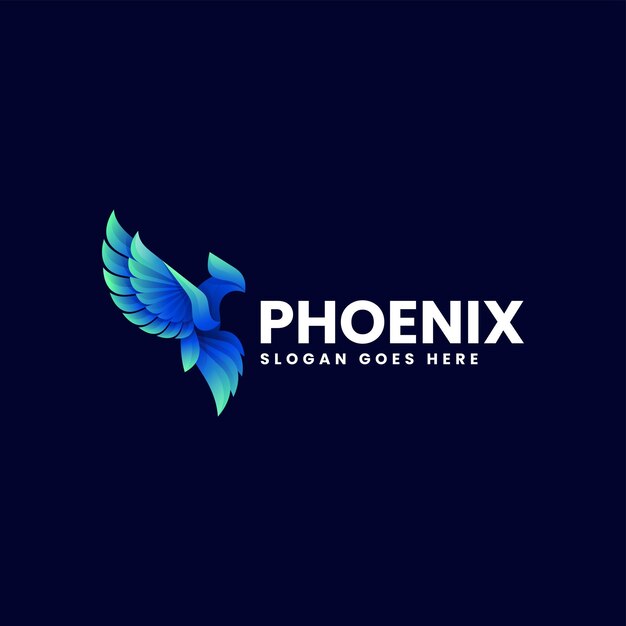 Vector Logo Illustration Phoenix Gradient Colorful Style