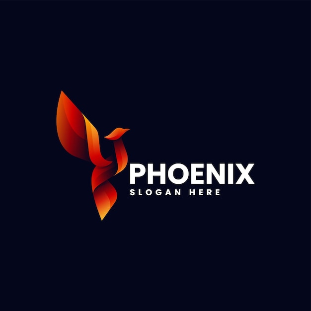 Vector Logo Illustration Phoenix Gradient Colorful Style